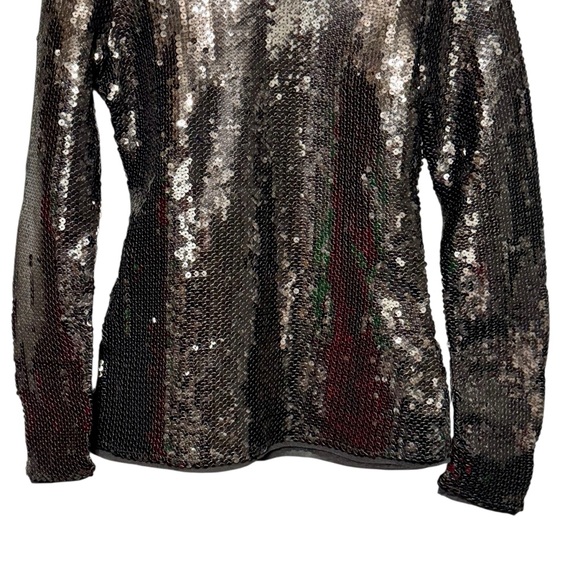 Intimately Free People Black Sequin Mockneck Long Sleeve Blouse size Medium - Picture 3 of 12